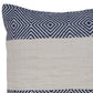 18" Blue and Ivory Throw Pillow