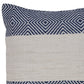 18" Blue and Ivory Throw Pillow