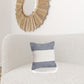 18" Blue and Ivory Throw Pillow