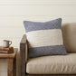 18" Blue and Ivory Throw Pillow