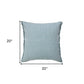 14" X 36" Light Blue Cotton Lumbar Throw Pillow With Fringe
