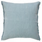 14" X 36" Light Blue Cotton Lumbar Throw Pillow With Fringe