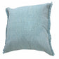 14" X 36" Light Blue Cotton Lumbar Throw Pillow With Fringe