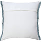 14" X 36" Light Blue Cotton Lumbar Throw Pillow With Fringe