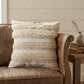 20" Cream Gray And Tan Cotton Striped Throw Pillow