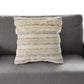 20" Cream Gray And Tan Cotton Striped Throw Pillow