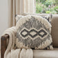 20" Black and Ivory Throw Pillow