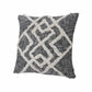 20" X 20" Black And Cream 100% Cotton Geometric Zippered Pillow