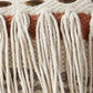 18" Beige and Red Throw Pillow with Fringe