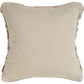 18" Beige and Red Throw Pillow with Fringe