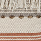 18" Beige and Red Throw Pillow with Fringe