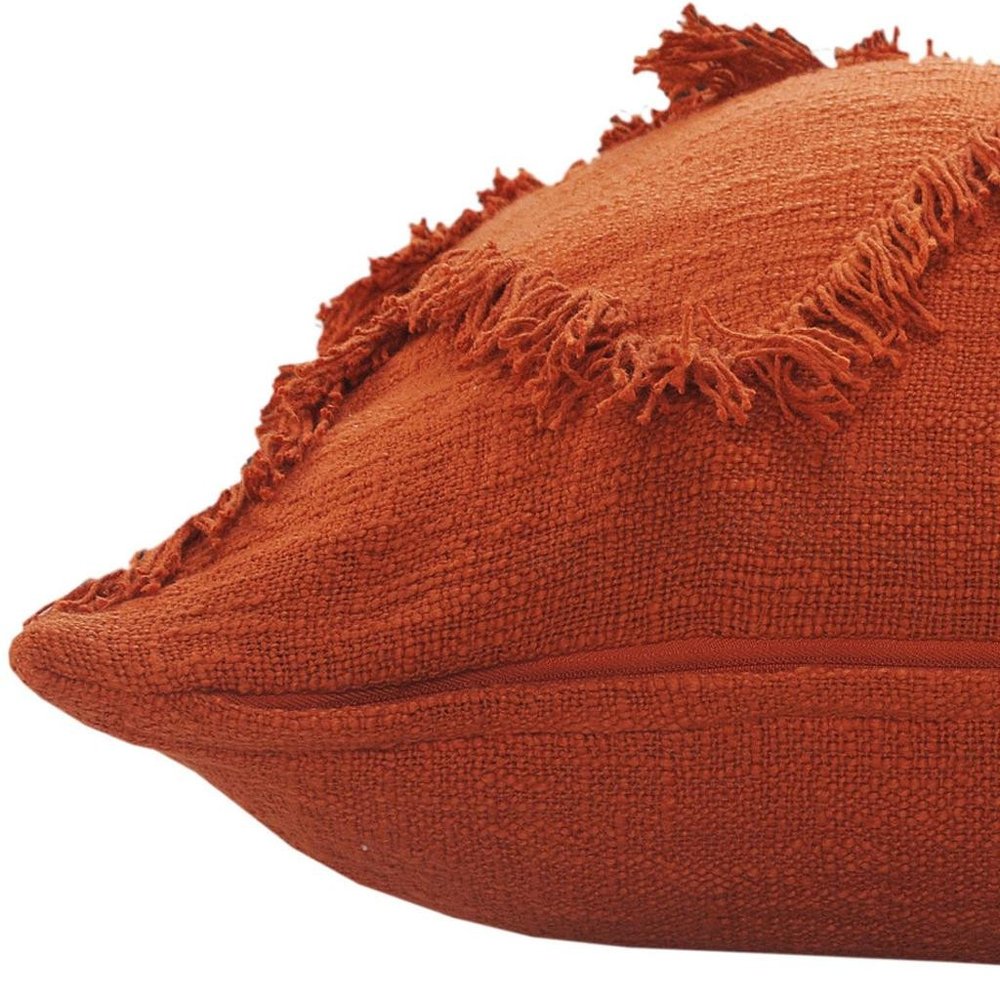14" X 36" Orange 100% Cotton Zippered Pillow