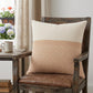 18" Orange and Off White Throw Pillow
