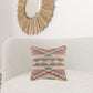 18" X 18" Blue Cream And Red 100% Cotton Geometric Zippered Pillow