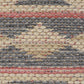 18" X 18" Blue Cream And Red 100% Cotton Geometric Zippered Pillow