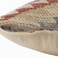 18" X 18" Blue Cream And Red 100% Cotton Geometric Zippered Pillow