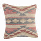 18" X 18" Blue Cream And Red 100% Cotton Geometric Zippered Pillow