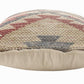 18" X 18" Blue Cream And Red 100% Cotton Geometric Zippered Pillow