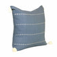 20" X 20" Navy Linen Striped Zippered Pillow