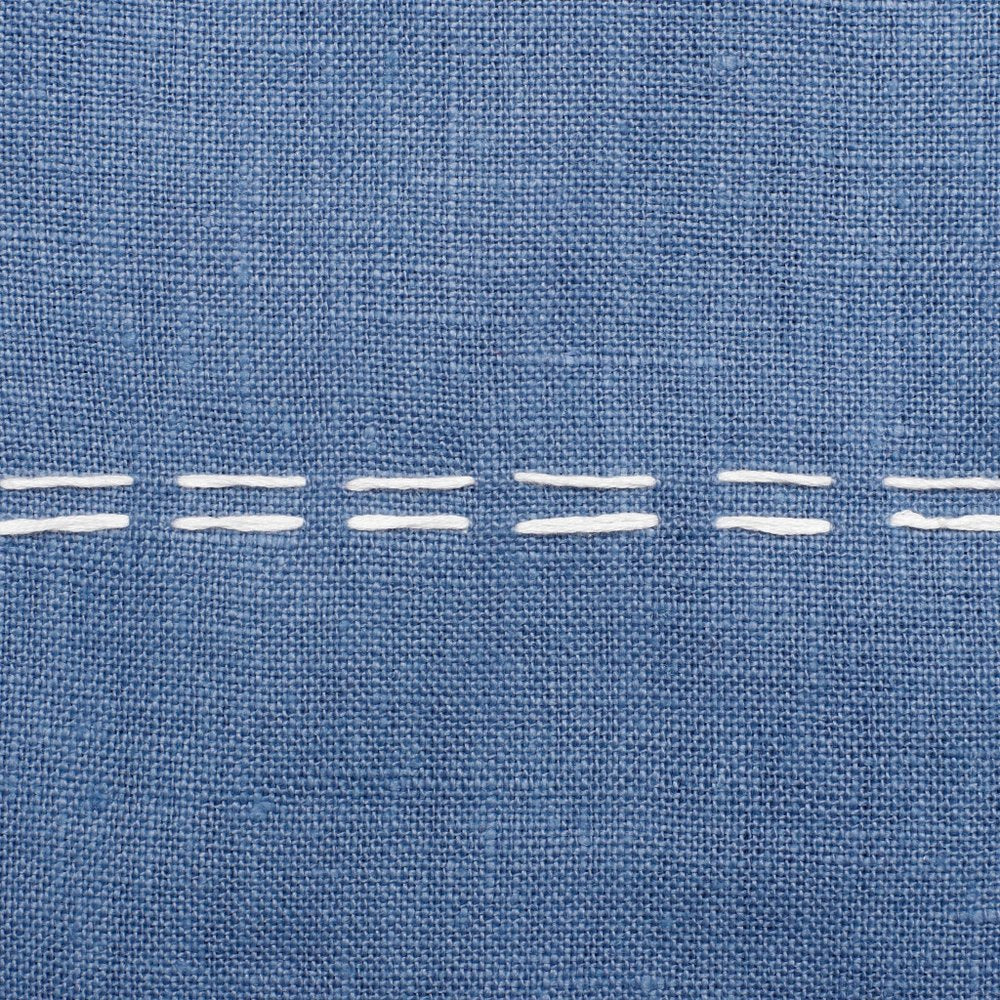 20" X 20" Navy Linen Striped Zippered Pillow