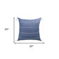 20" X 20" Navy Linen Striped Zippered Pillow