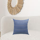 20" X 20" Navy Linen Striped Zippered Pillow