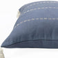 20" X 20" Navy Linen Striped Zippered Pillow