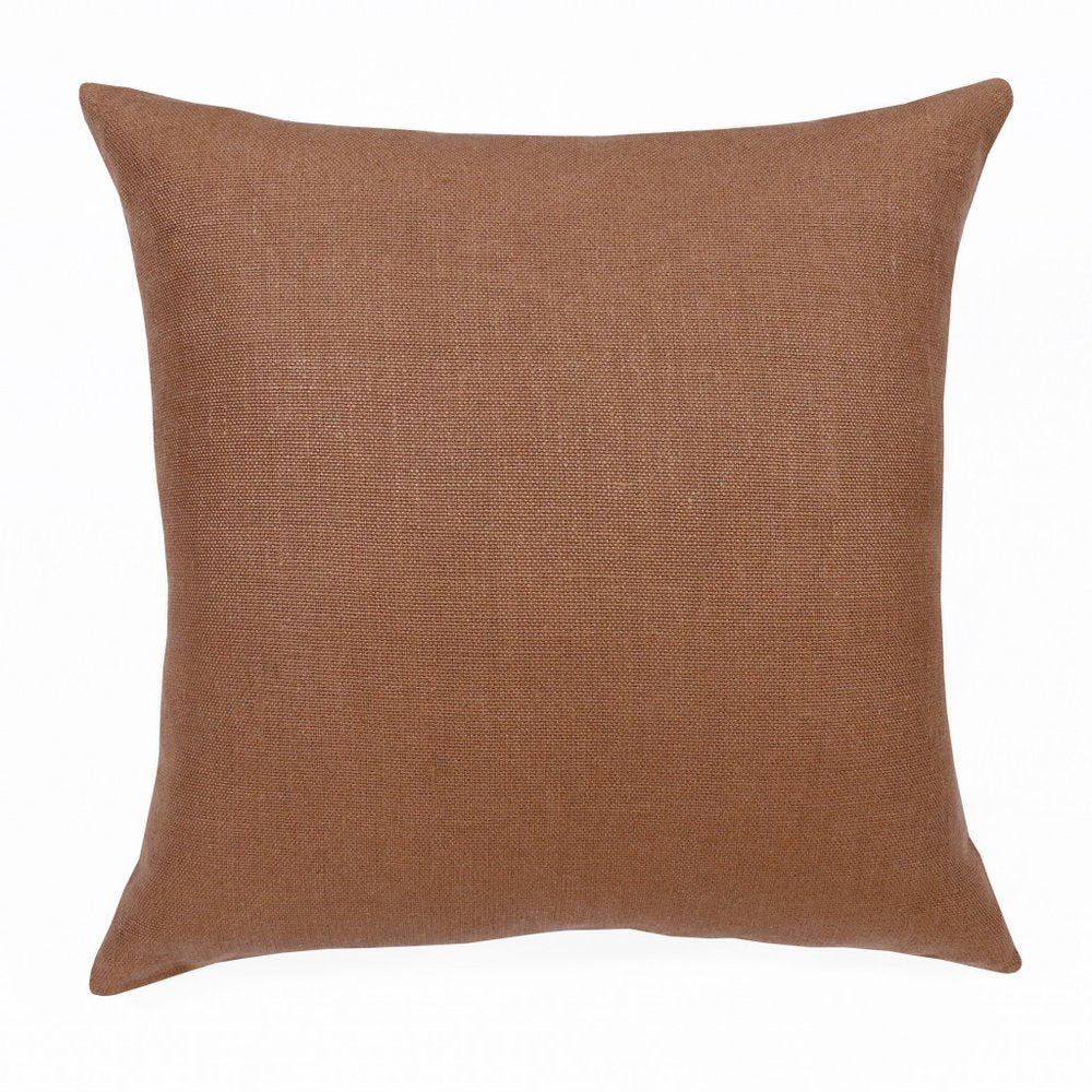20" Brown Linen Throw Pillow