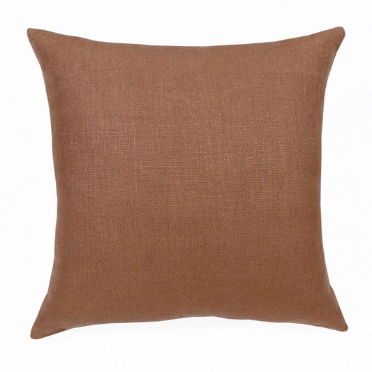 20" Brown Linen Throw Pillow