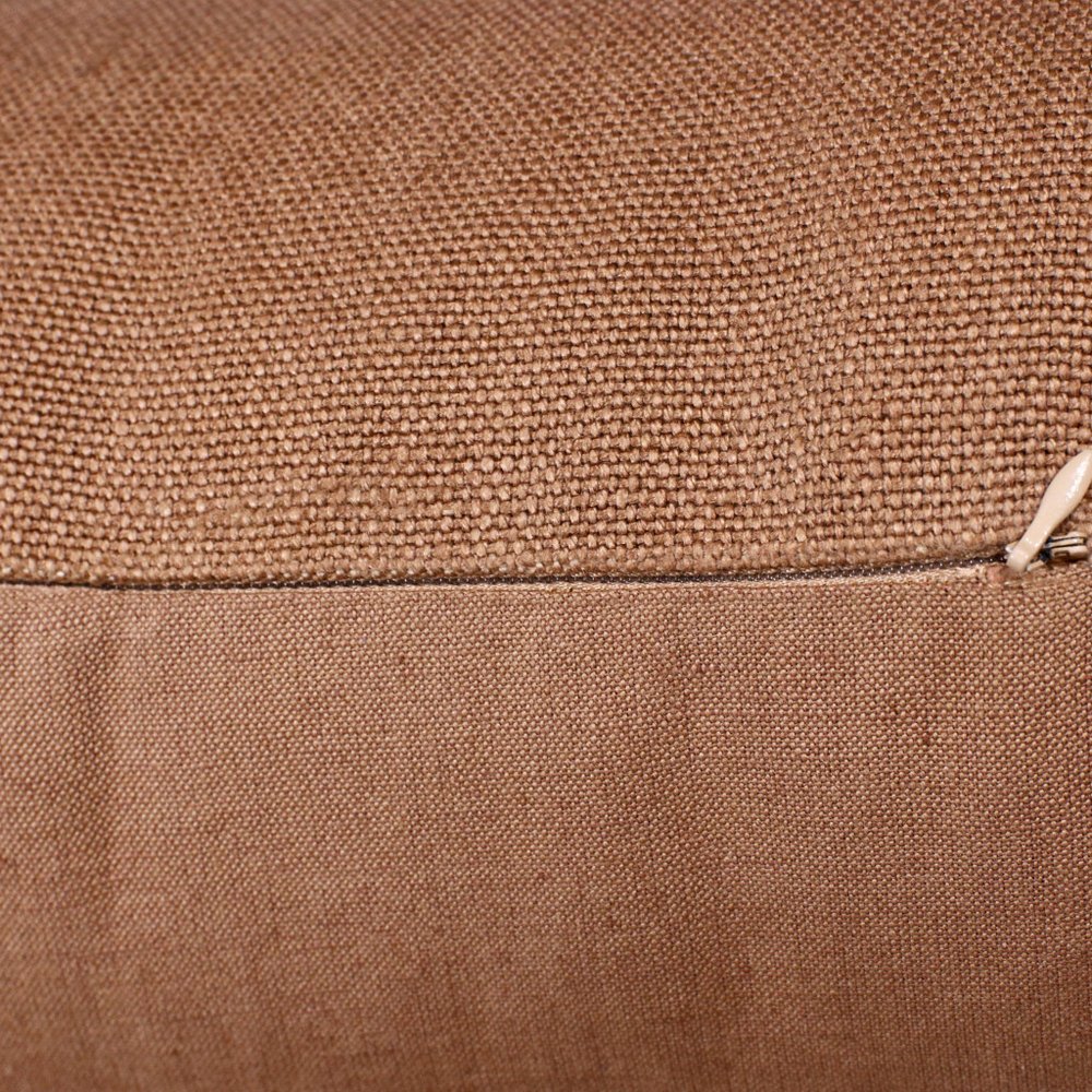 20" Brown Linen Throw Pillow