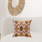20" X 20" Orange 100% Cotton Geometric Zippered Pillow
