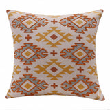 20" Yellow And Rust Cotton Geometric Throw Pillow