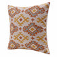 20" Yellow And Rust Cotton Geometric Throw Pillow