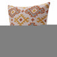 20" Yellow And Rust Cotton Geometric Throw Pillow
