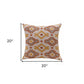 20" Yellow And Rust Cotton Geometric Throw Pillow