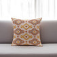 20" Yellow And Rust Cotton Geometric Throw Pillow