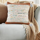 20" Blue And Off White Cotton Abstract Throw Pillow