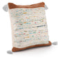 20" Blue And Off White Cotton Abstract Throw Pillow