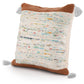 20" Blue And Off White Cotton Abstract Throw Pillow
