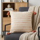 20" X 20" Denim Blue And Ivory 100% Cotton Striped Zippered Pillow