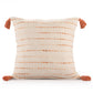 20" X 20" Denim Blue And Ivory 100% Cotton Striped Zippered Pillow