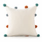 20"  Natural Aqua And Gray Sea La Vie Seashells Throw Pillow with Pompoms