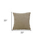 20" X 20" Tan And Ivory Linen Zippered Pillow