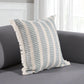 20" Blue And Ivory Striped Throw Pillow