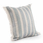 20" Blue And Ivory Striped Throw Pillow