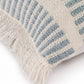20" Blue And Ivory Striped Throw Pillow