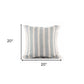 20" Blue And Ivory Striped Throw Pillow