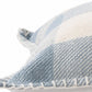 20" X 20" Light Blue And Ivory Polyester Plaid Zippered Pillow