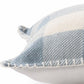 20" X 20" Light Blue And Ivory Polyester Plaid Zippered Pillow
