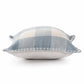 20" X 20" Light Blue And Ivory Polyester Plaid Zippered Pillow